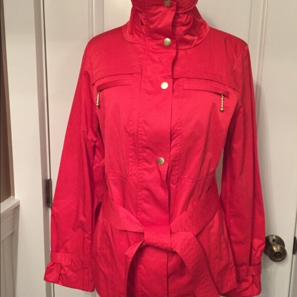 CHICO’S ZENERGY JACKET RED BELTED LIGHTWEIGHT COAT Size 0 S - Picture 3 of 8